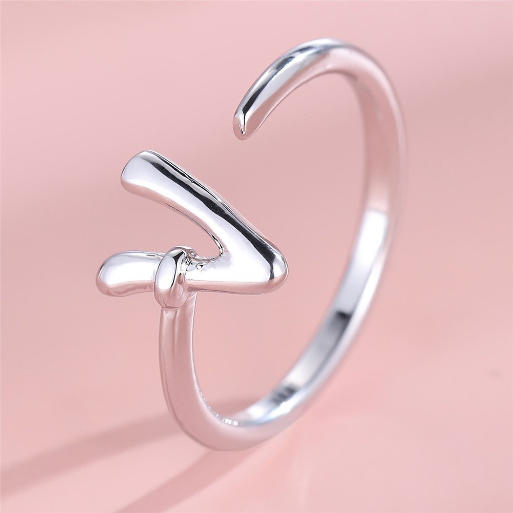 Dainty Adjustable Initial Letter Ring
