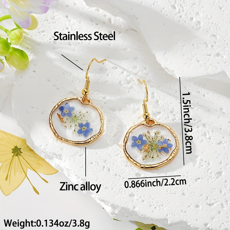 Boho Vintage Dried Flower Earrings