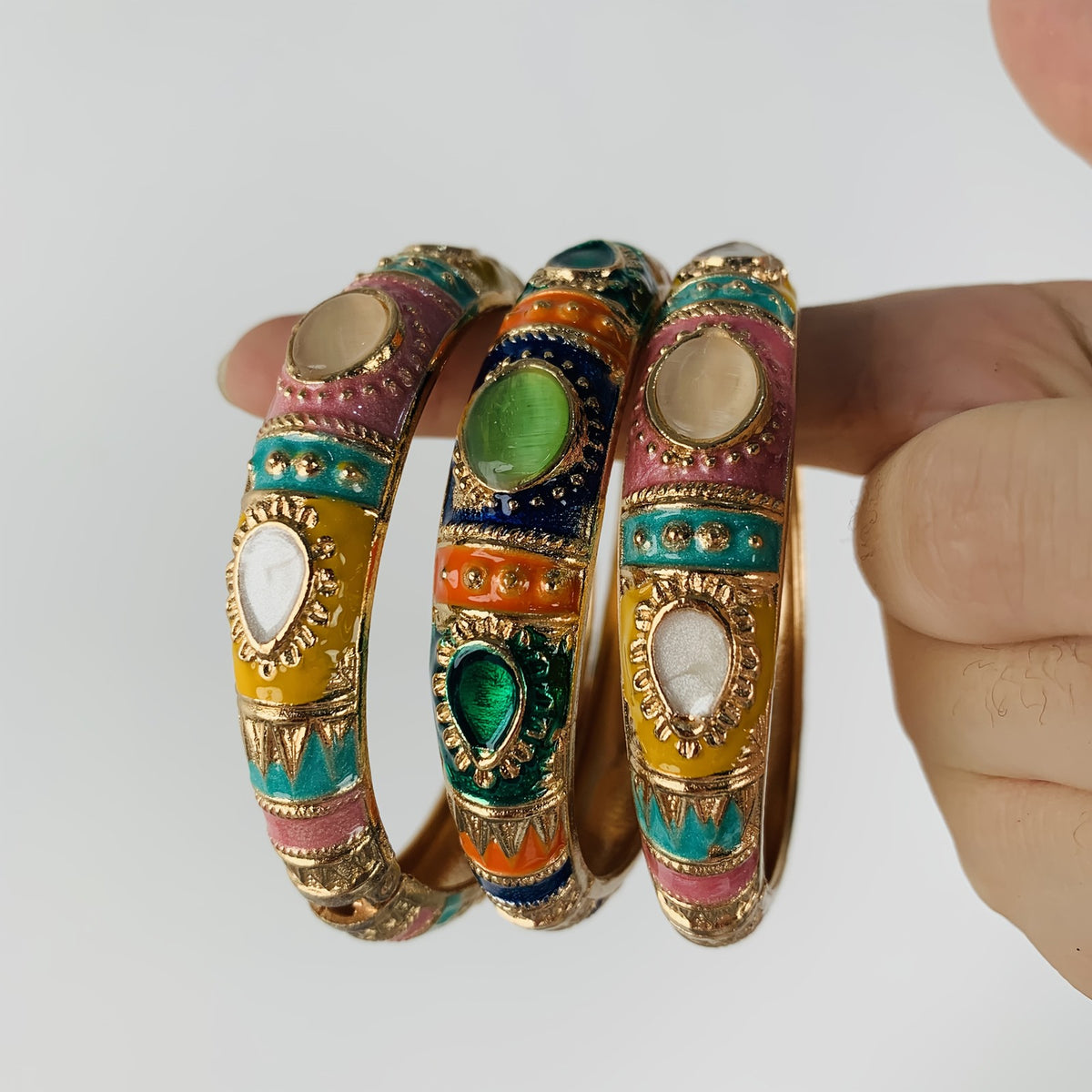 Vintage Boho Mosaic Cuff Bracelet