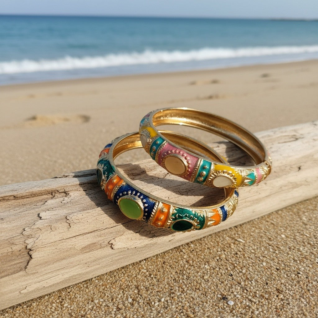 Vintage Boho Mosaic Cuff Bracelet