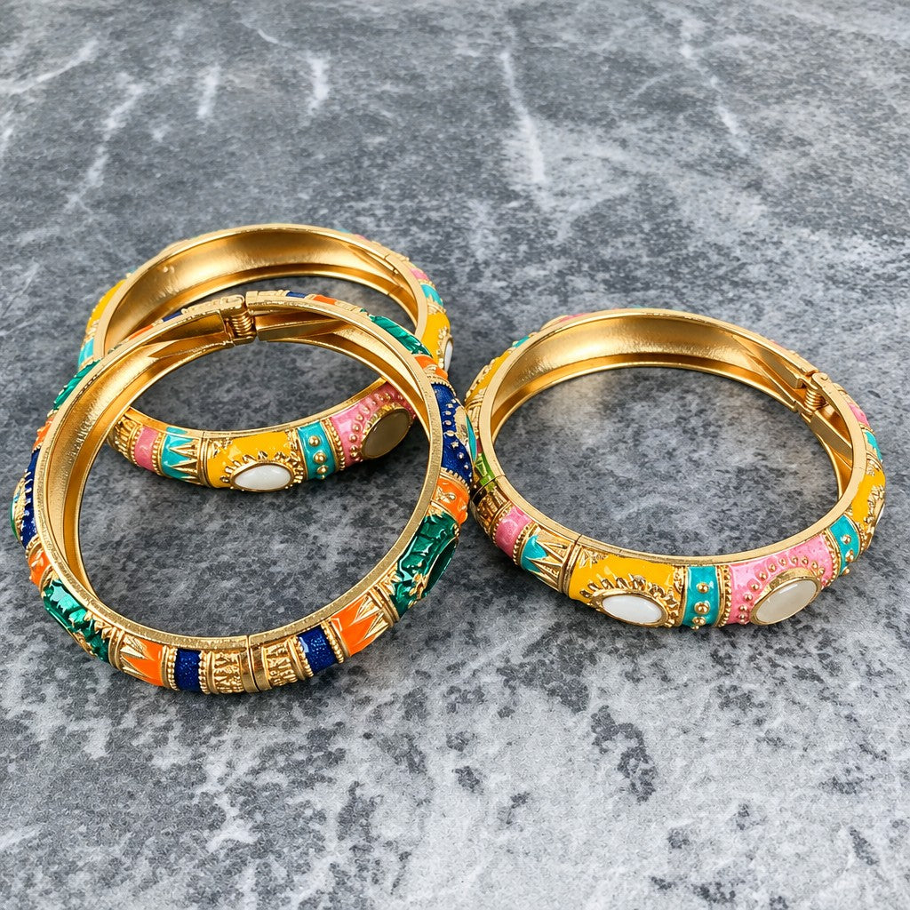 Vintage Boho Mosaic Cuff Bracelet