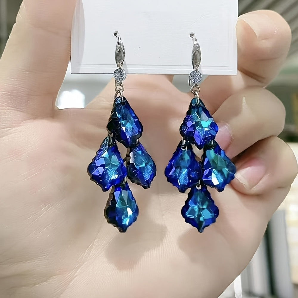 Boho Iridescent Crystal Drop Earrings