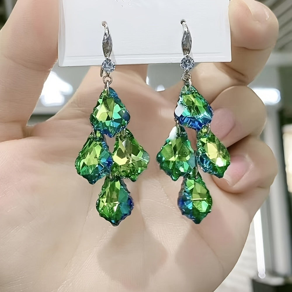 Boho Iridescent Crystal Drop Earrings
