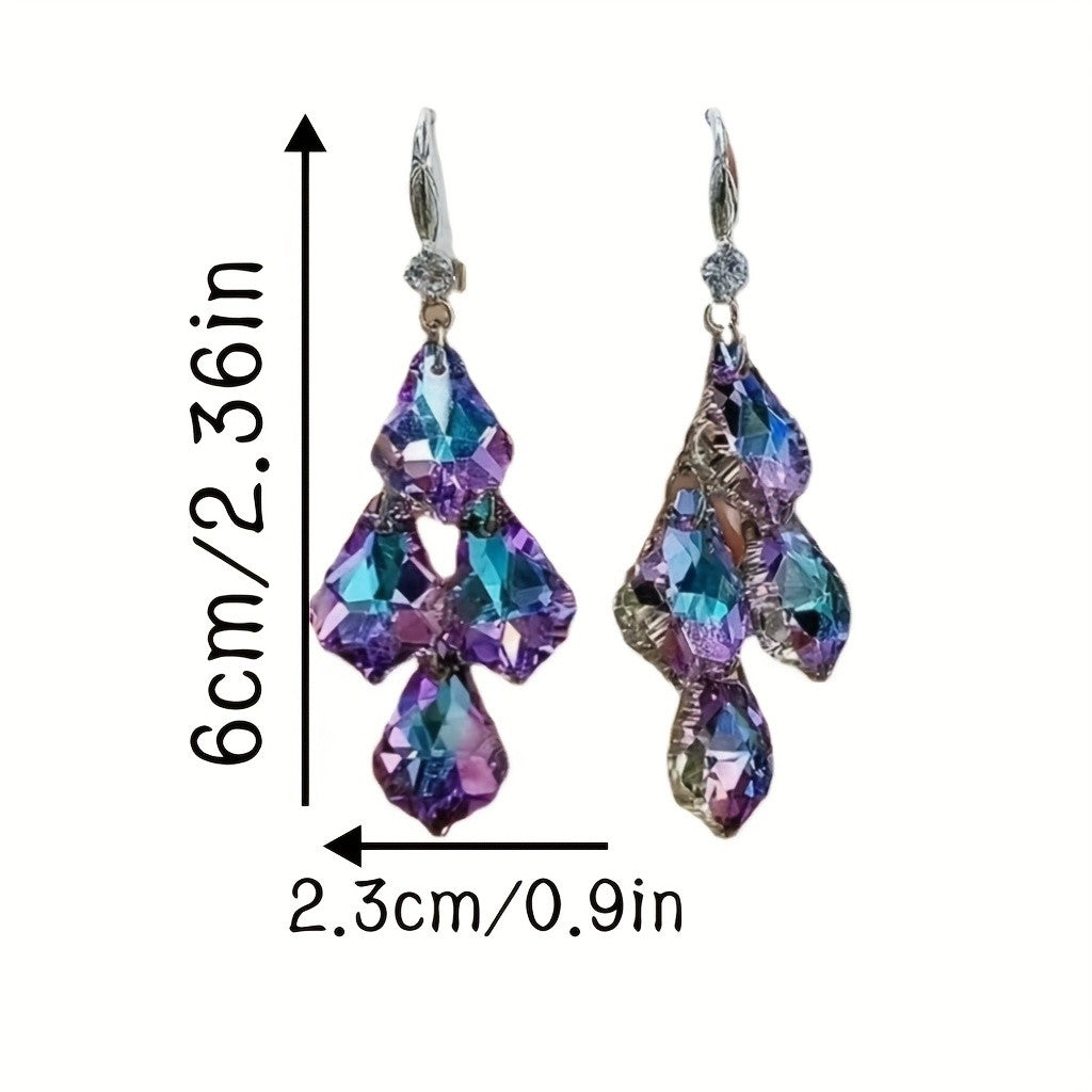 Boho Iridescent Crystal Drop Earrings