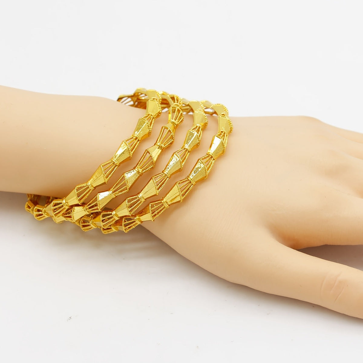 4pc Elegant Geometric Bangle Set