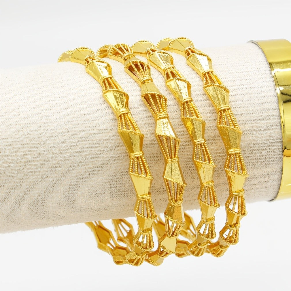 4pc Elegant Geometric Bangle Set