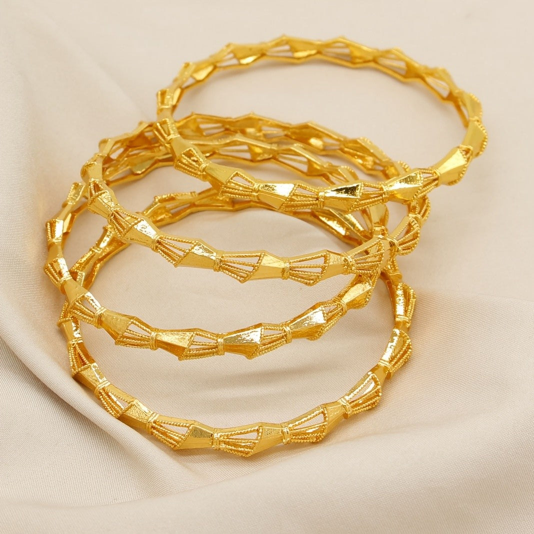 4pc Elegant Geometric Bangle Set