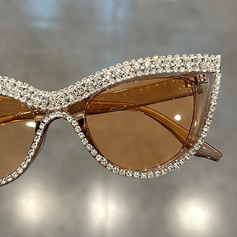 Classy Rhinestone Cat Eye Sunglasses