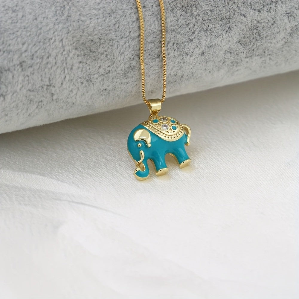 18k Boho Lucky Elephant Necklace