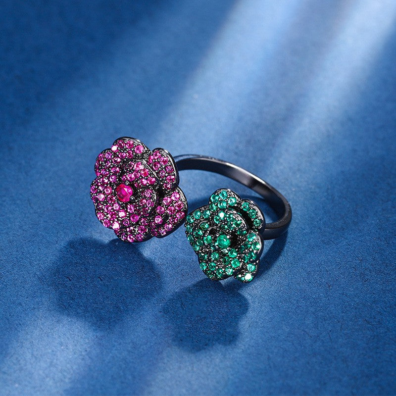 Romantic Dual Tone Flower Ring