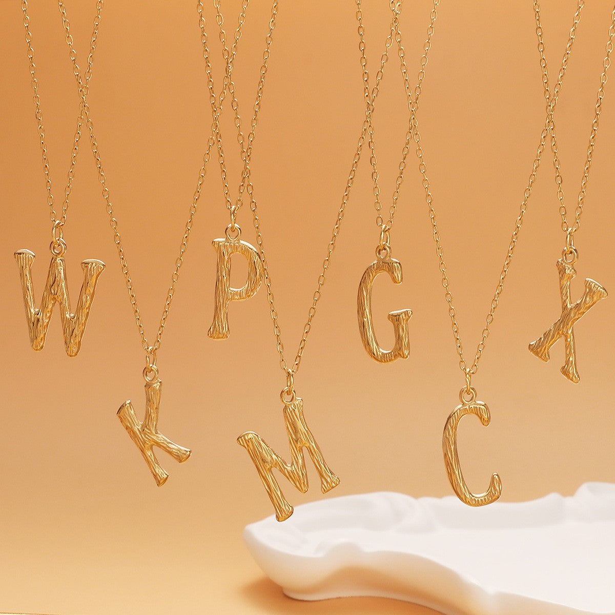 Dainty Twisted Initial Letter Necklace
