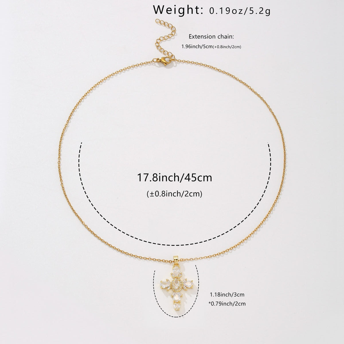 18k Elegant Mosaic Cross Necklace