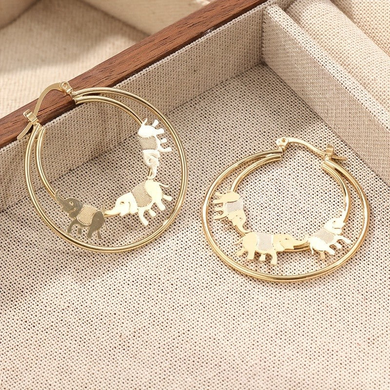 Dainty Elephant Hoop Earrings