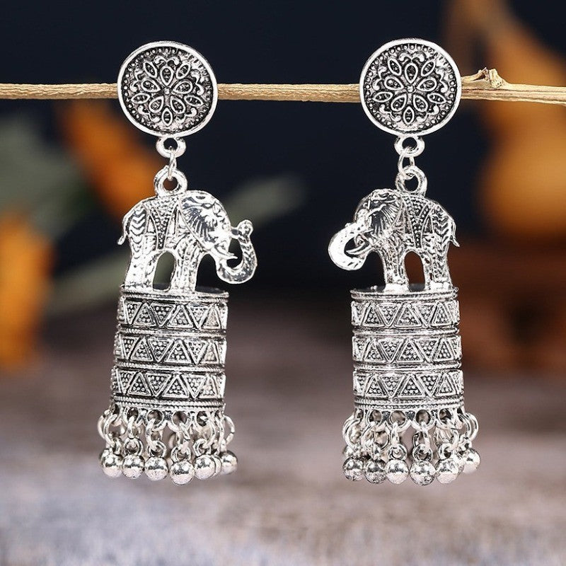 18k Vintage Elephant Jhumka Earrings