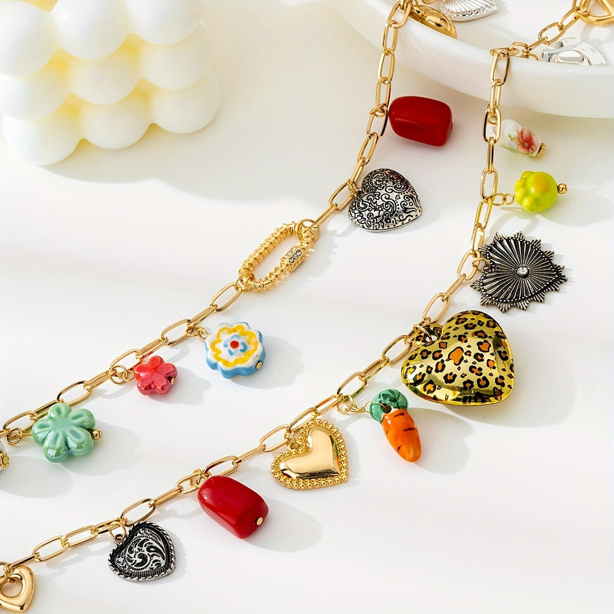 Boho Vintage Multi-Charms Necklace