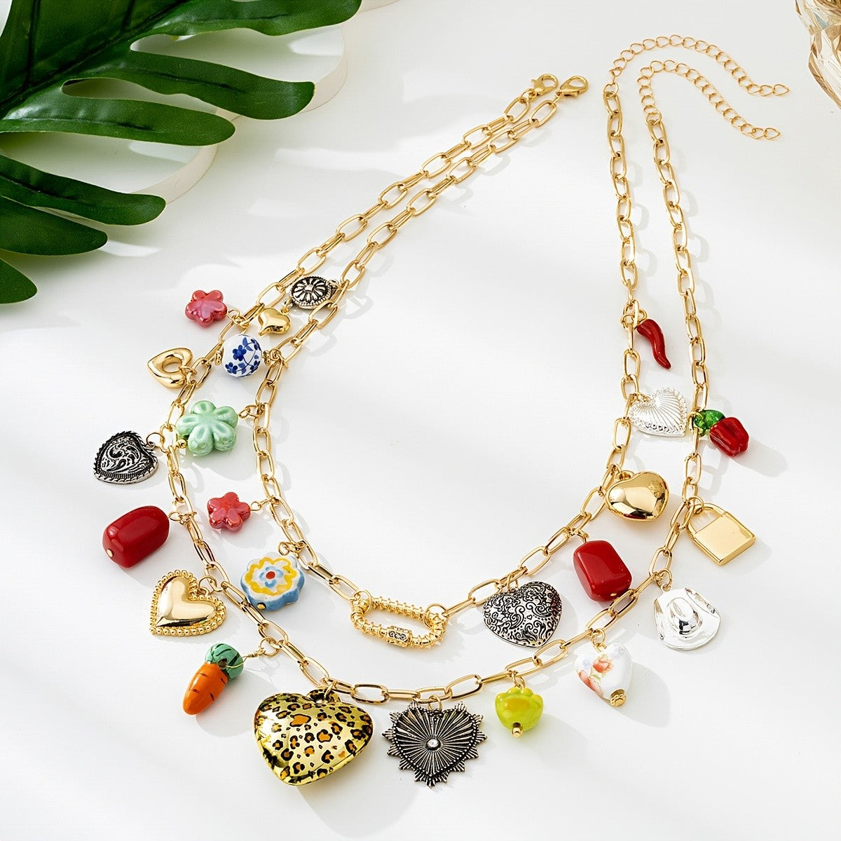 Boho Vintage Multi-Charms Necklace