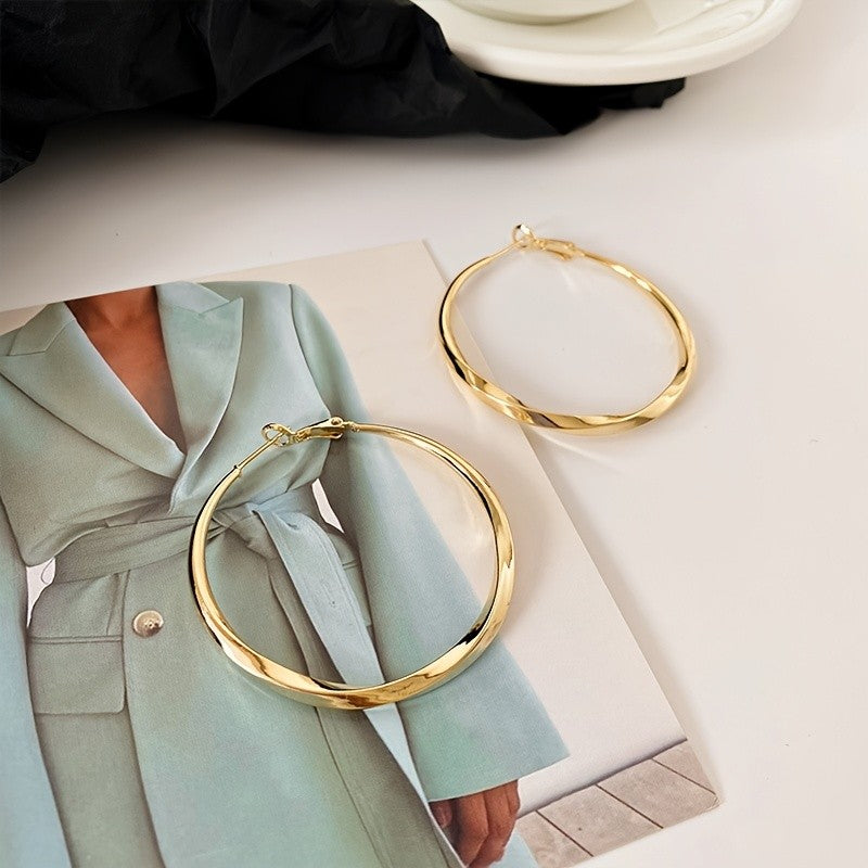 14k Elegant Twisted Hoop Earrings