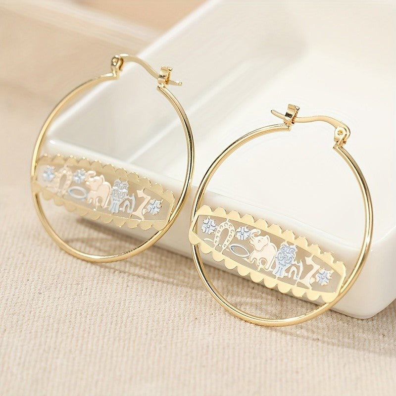 Vintage Inspired Elephant Hoop Earrings
