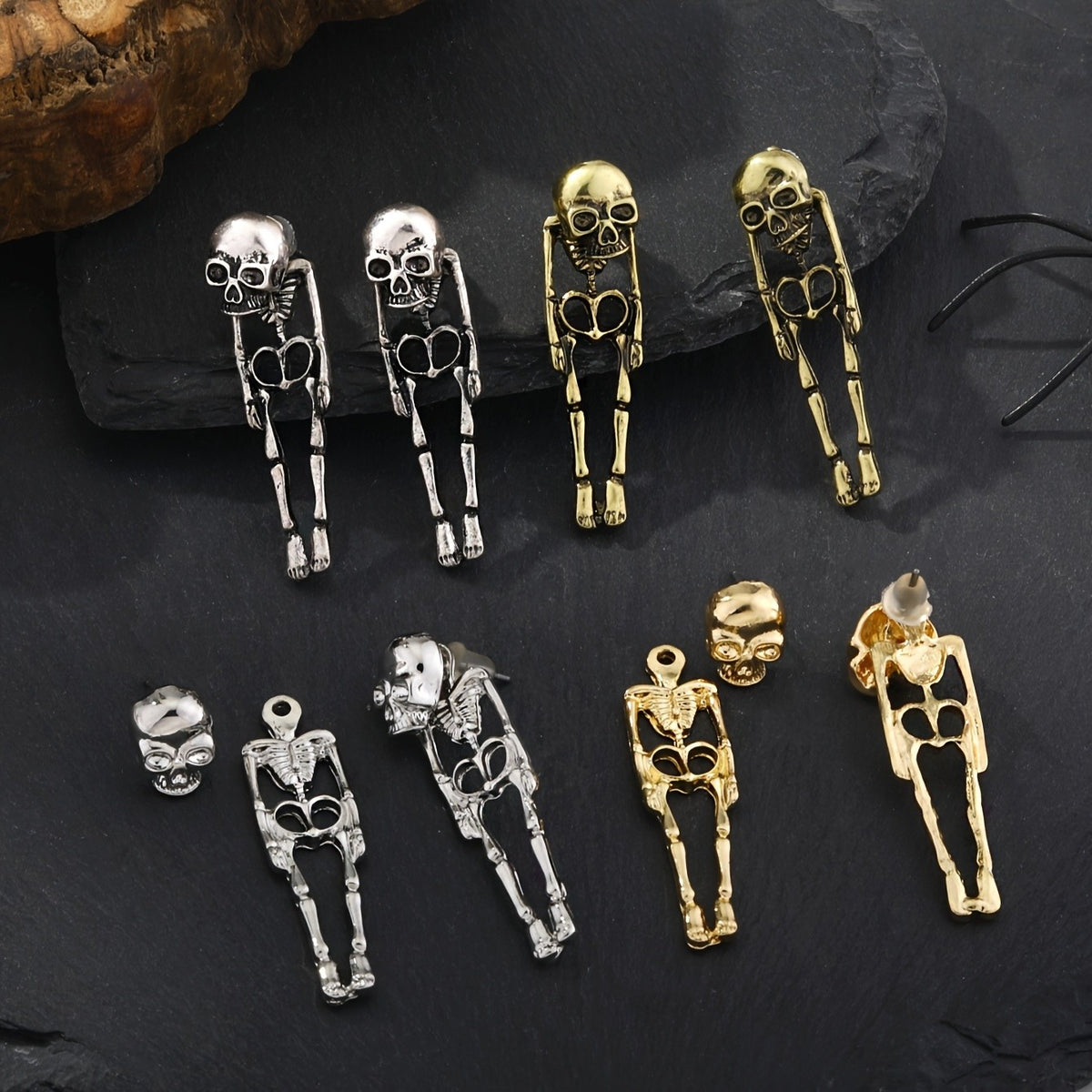 Gothic Skeleton Dangle Earrings