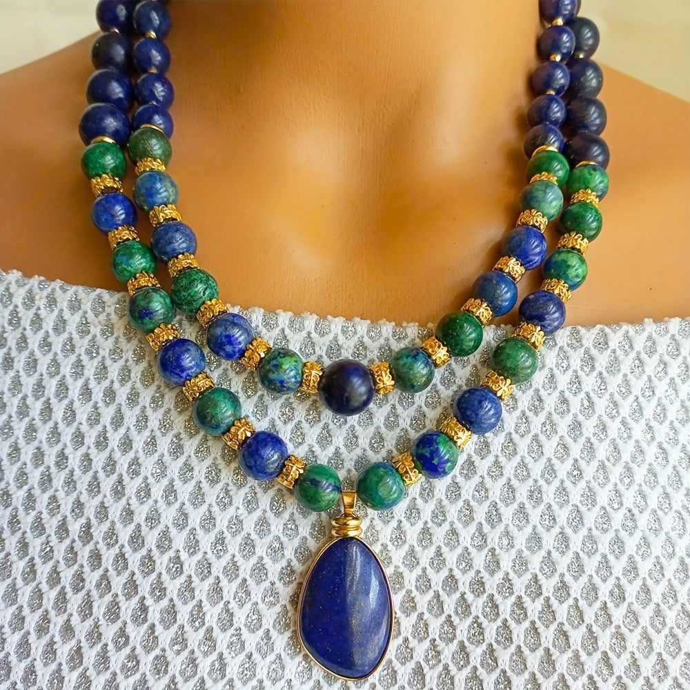 Boho Lapis Lazuli Layered Necklace