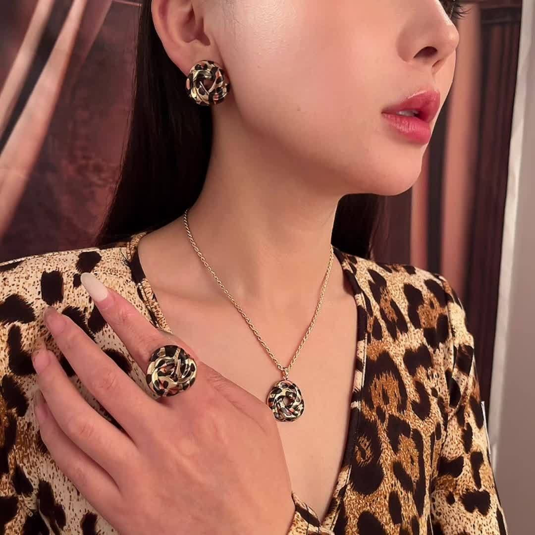 Classy Leopard Print Jewelry Set