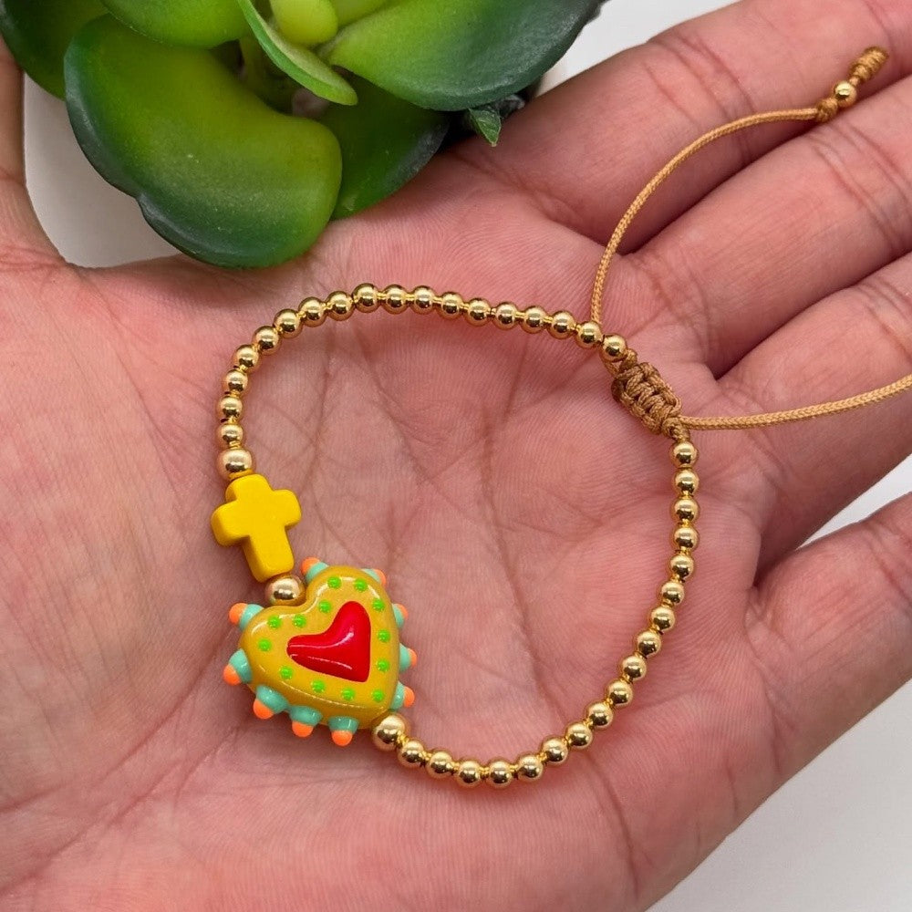 Cute Polka Dot Heart Bracelet