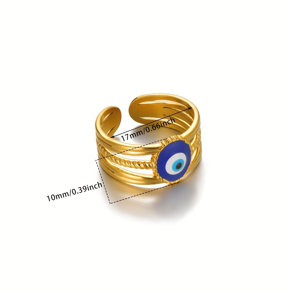 18k Classy Evil Eye Open Ring