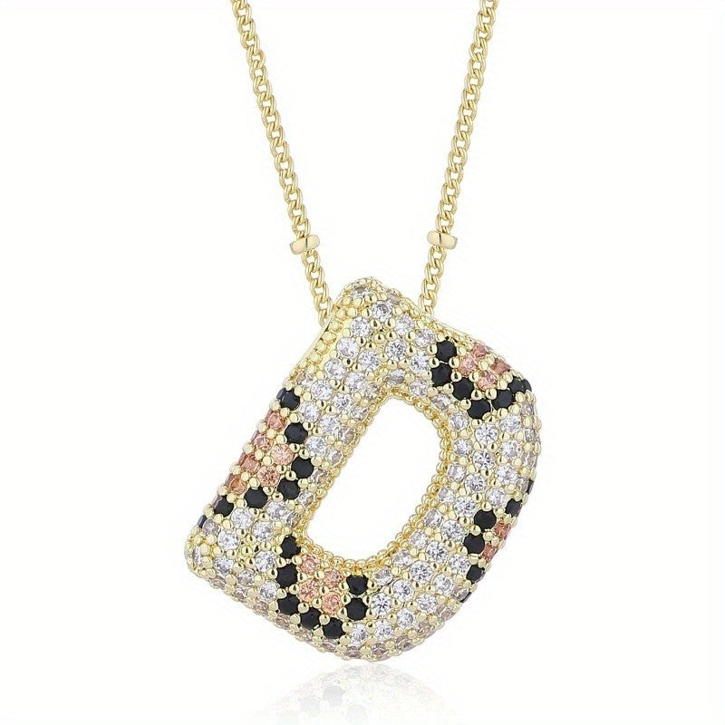 Dainty Paved Initial Letter Necklace