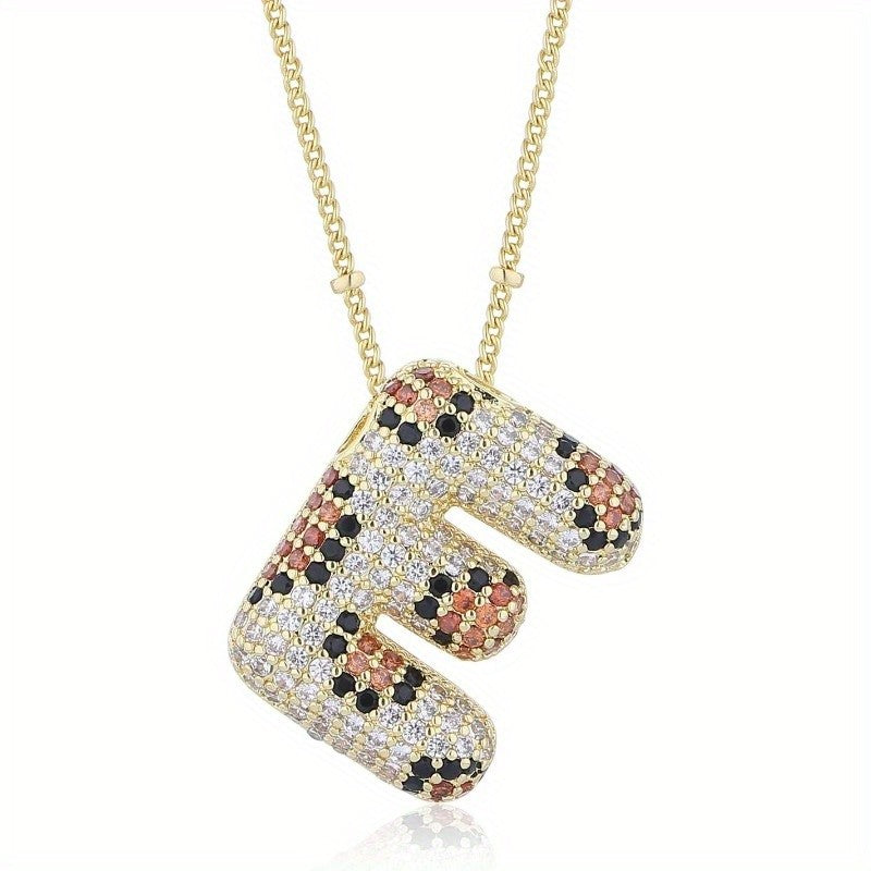 Dainty Paved Initial Letter Necklace