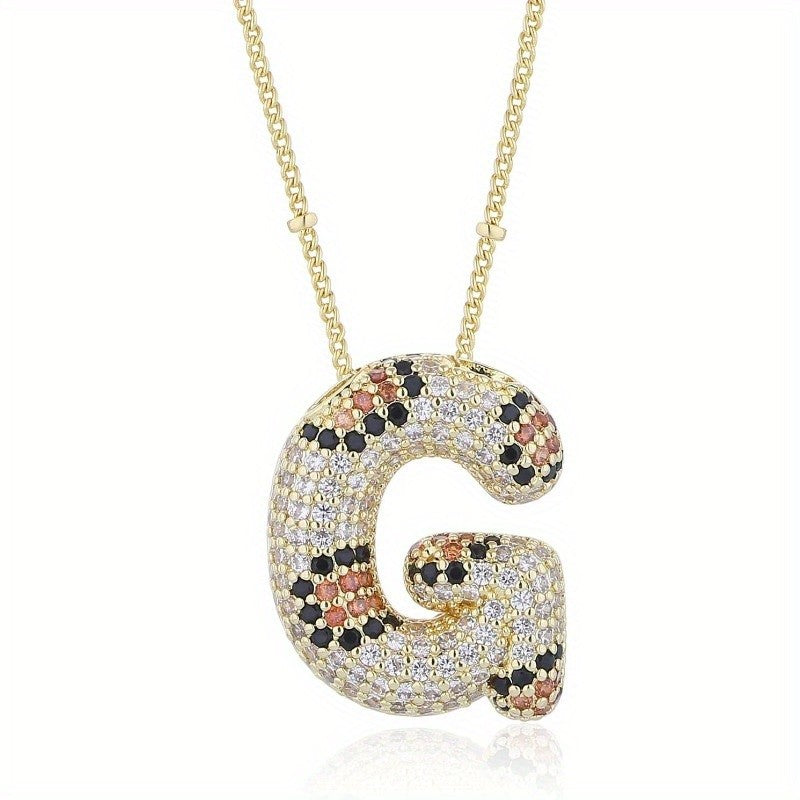 Dainty Paved Initial Letter Necklace