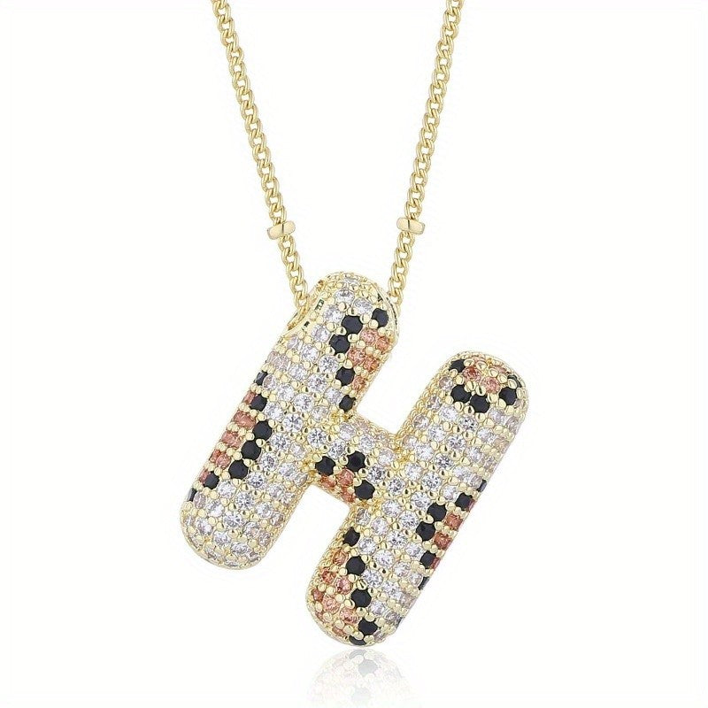 Dainty Paved Initial Letter Necklace