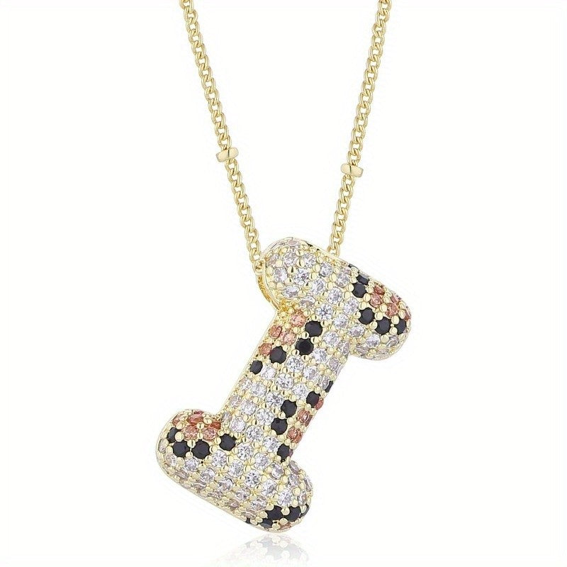 Dainty Paved Initial Letter Necklace
