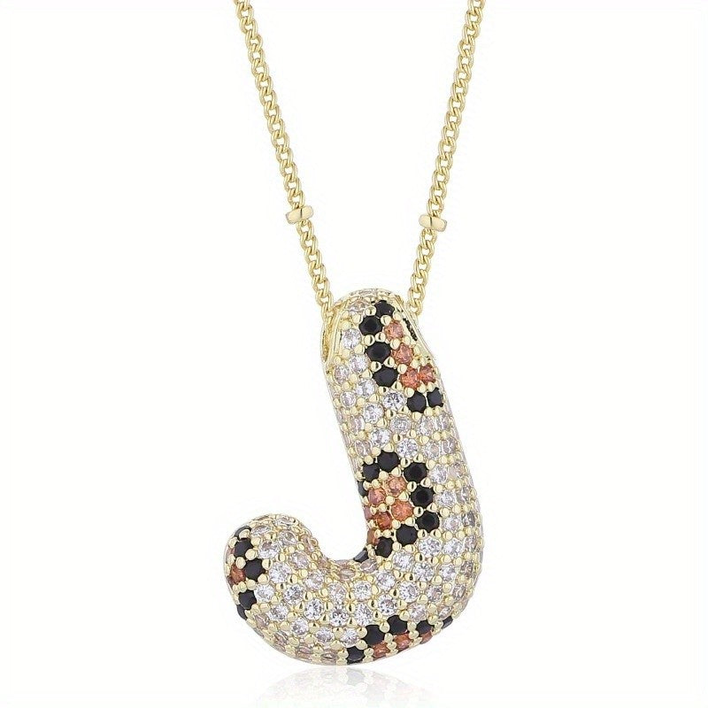 Dainty Paved Initial Letter Necklace