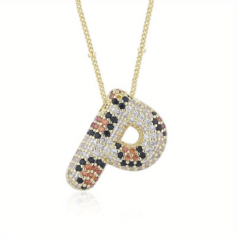 Dainty Paved Initial Letter Necklace