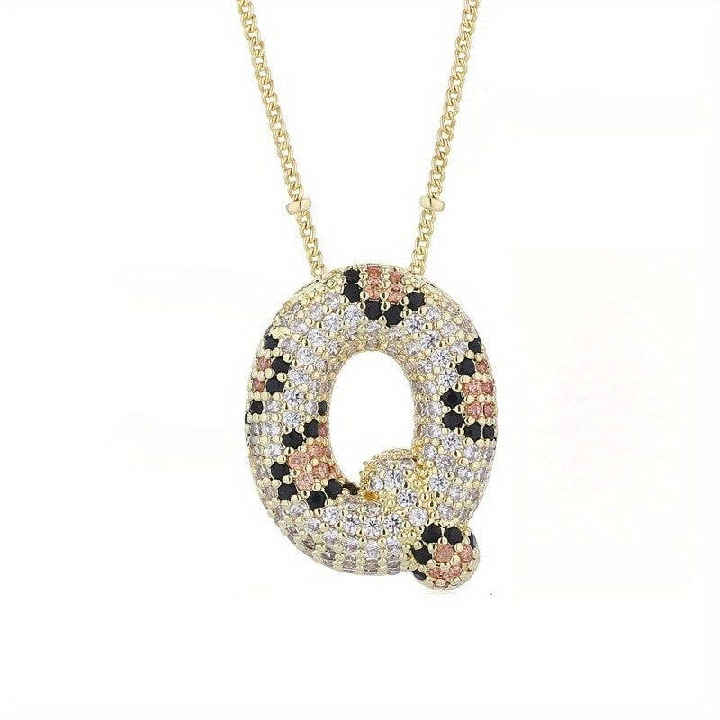 Dainty Paved Initial Letter Necklace