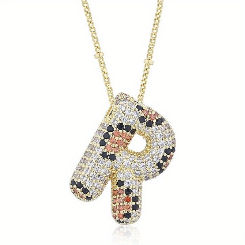 Dainty Paved Initial Letter Necklace