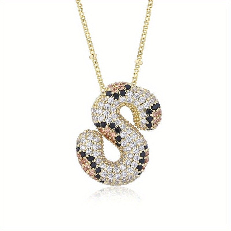 Dainty Paved Initial Letter Necklace