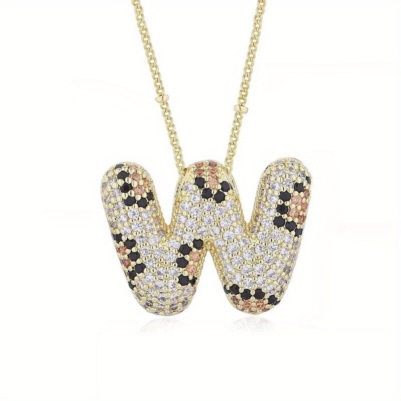 Dainty Paved Initial Letter Necklace