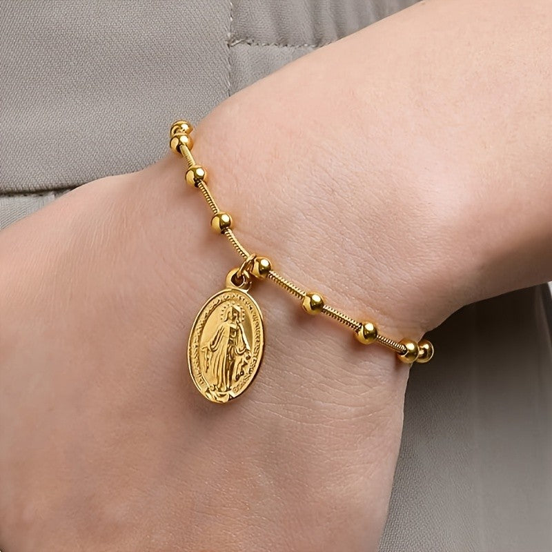 18k Vintage Religious Charm Bracelet