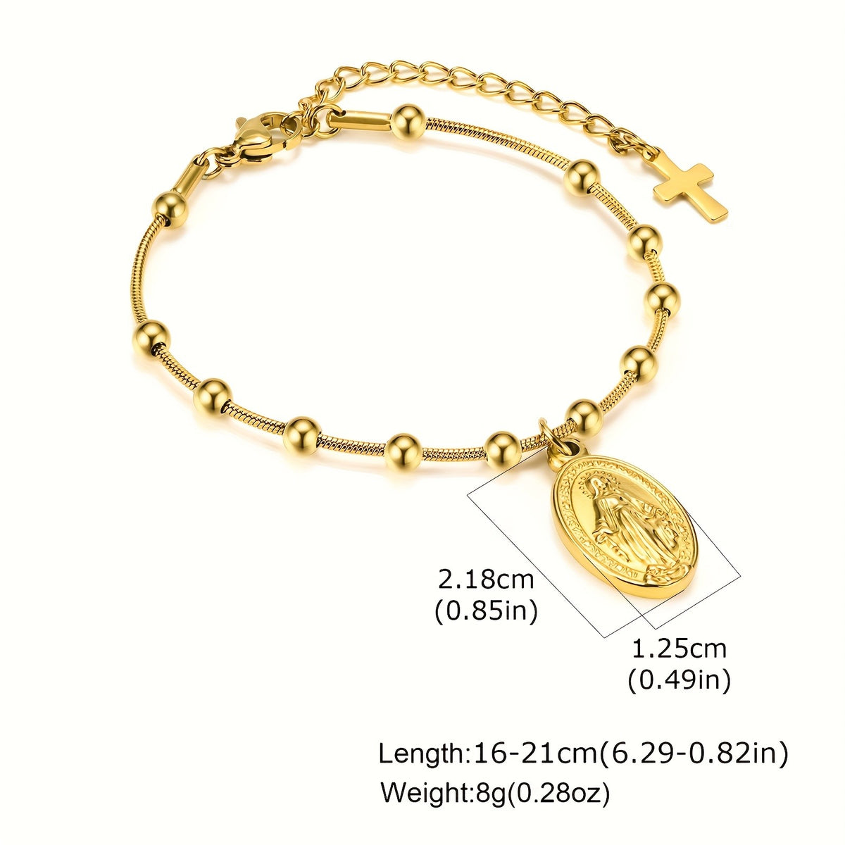 18k Vintage Religious Charm Bracelet