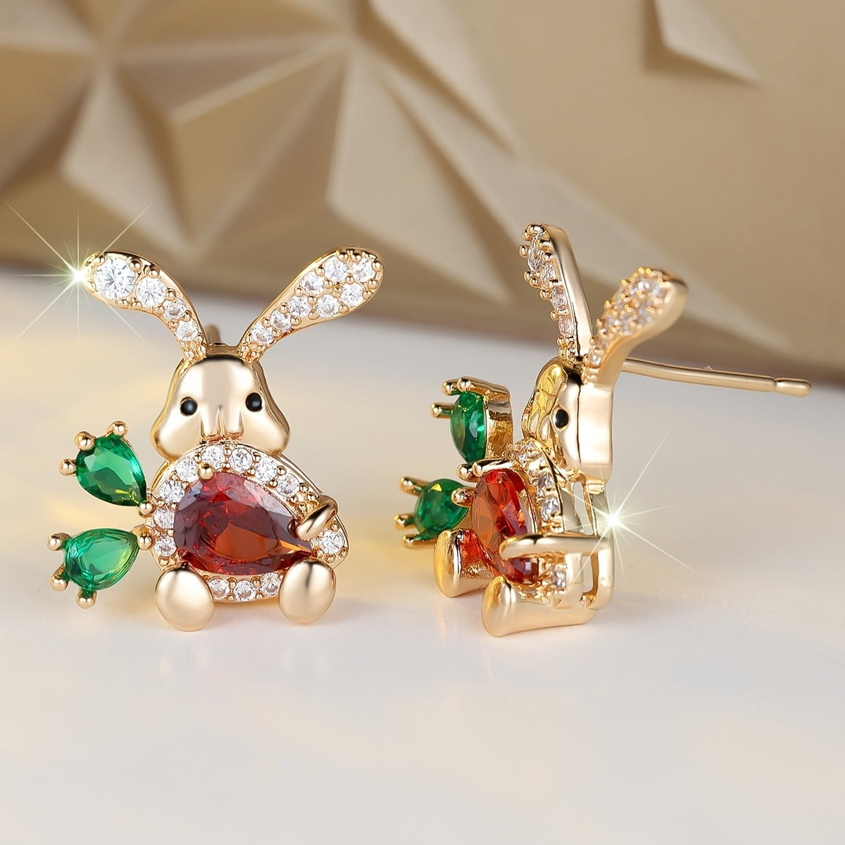 Classy Rabbit Zircon Stud Earrings