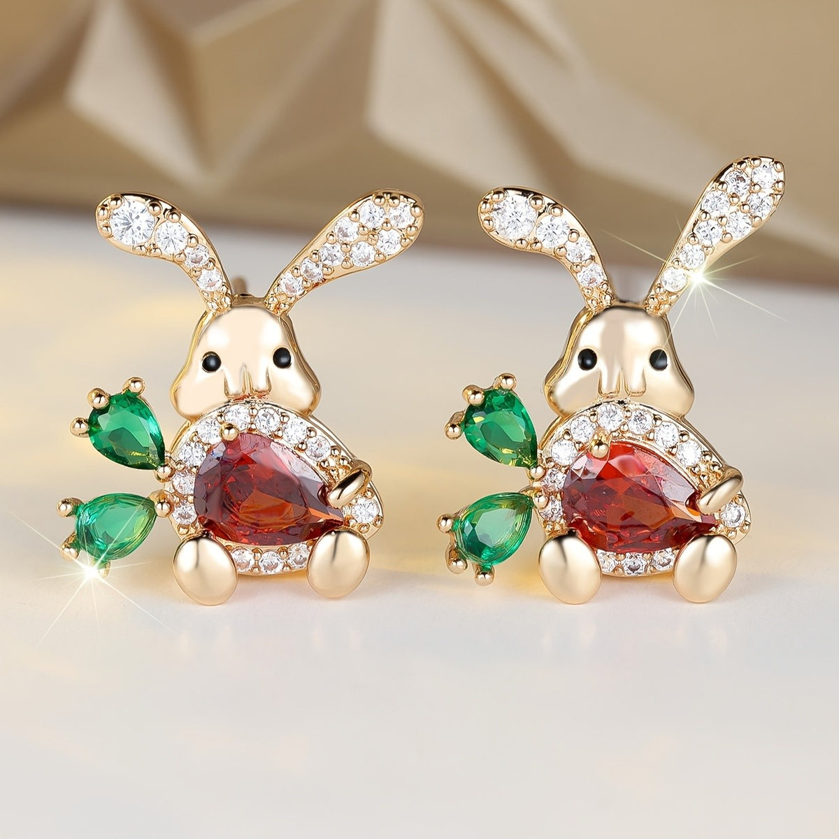 Classy Rabbit Zircon Stud Earrings