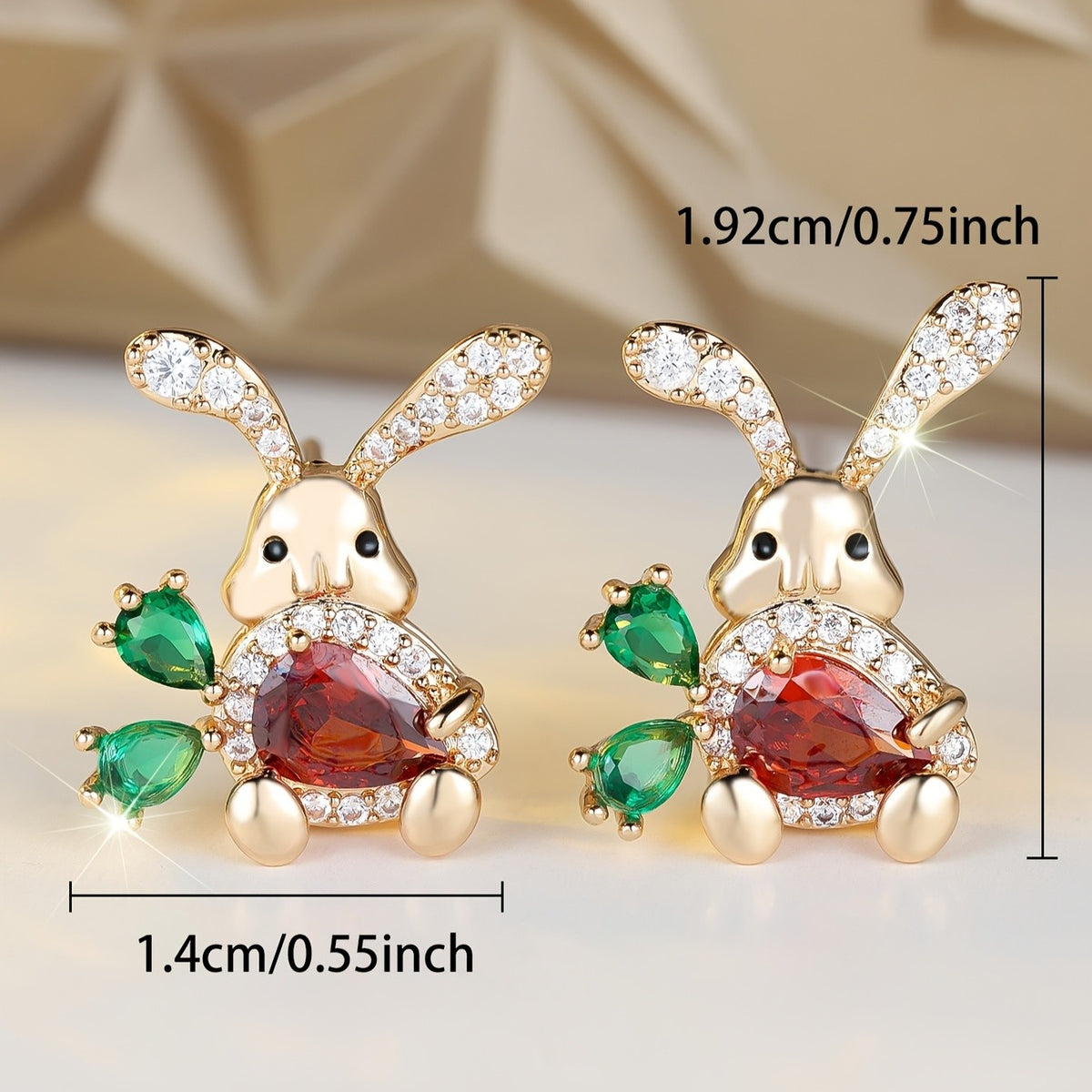 Classy Rabbit Zircon Stud Earrings