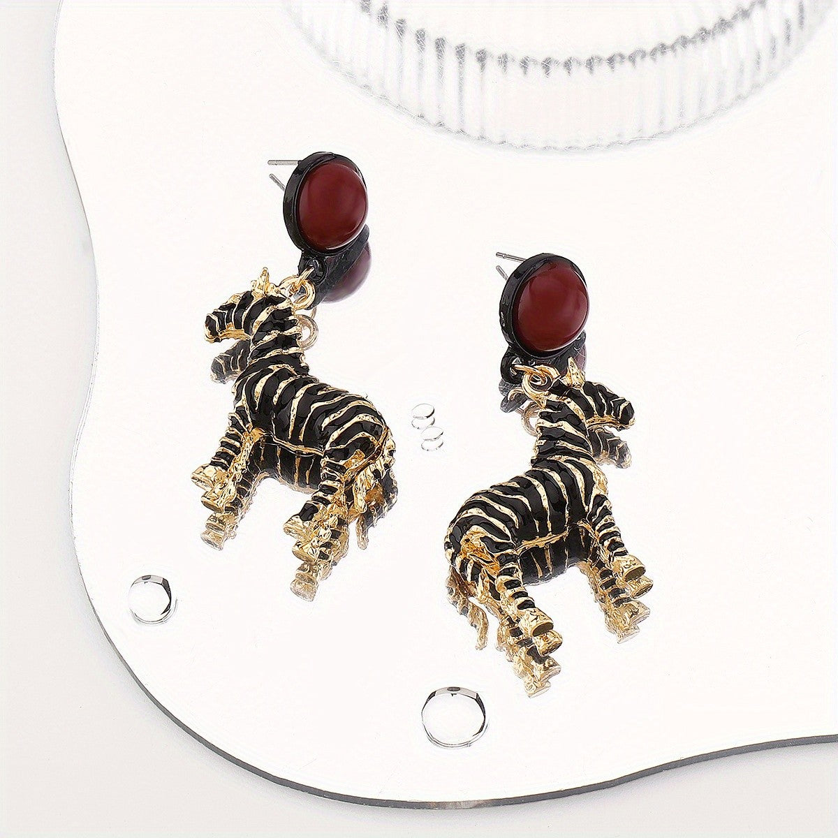Vintage Zebra Drop Earrings