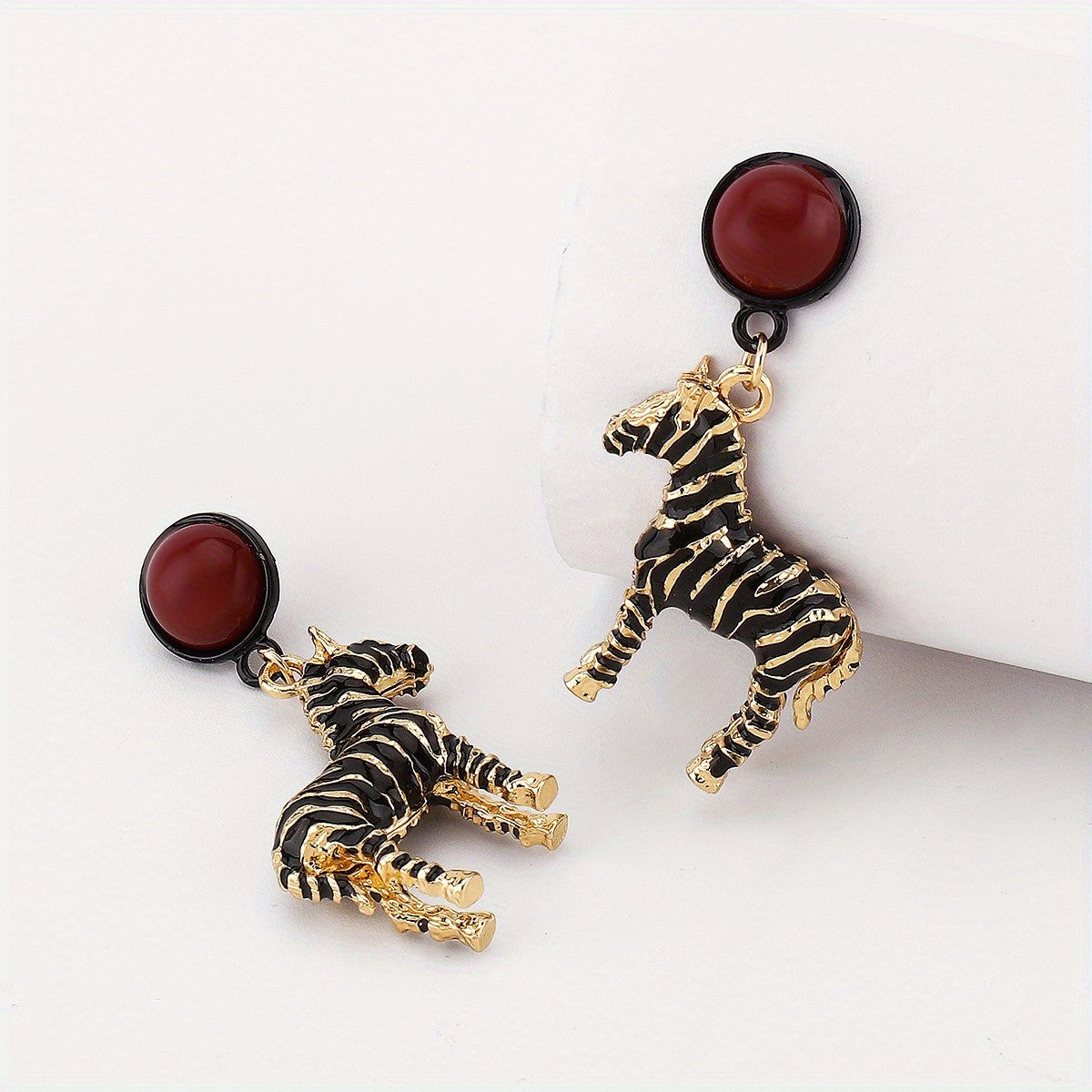 Vintage Zebra Drop Earrings