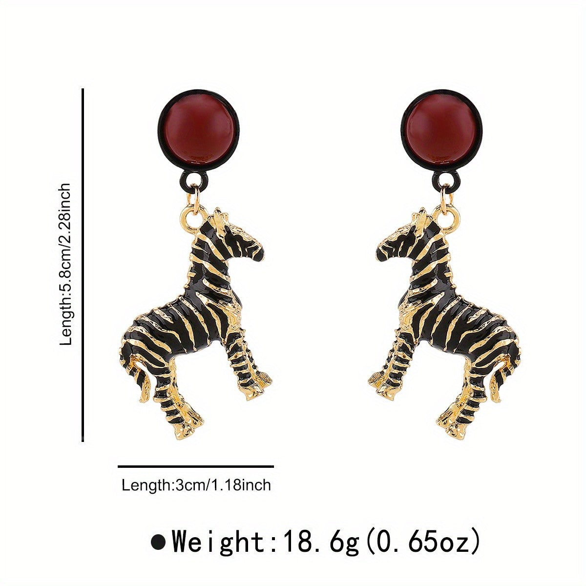 Vintage Zebra Drop Earrings
