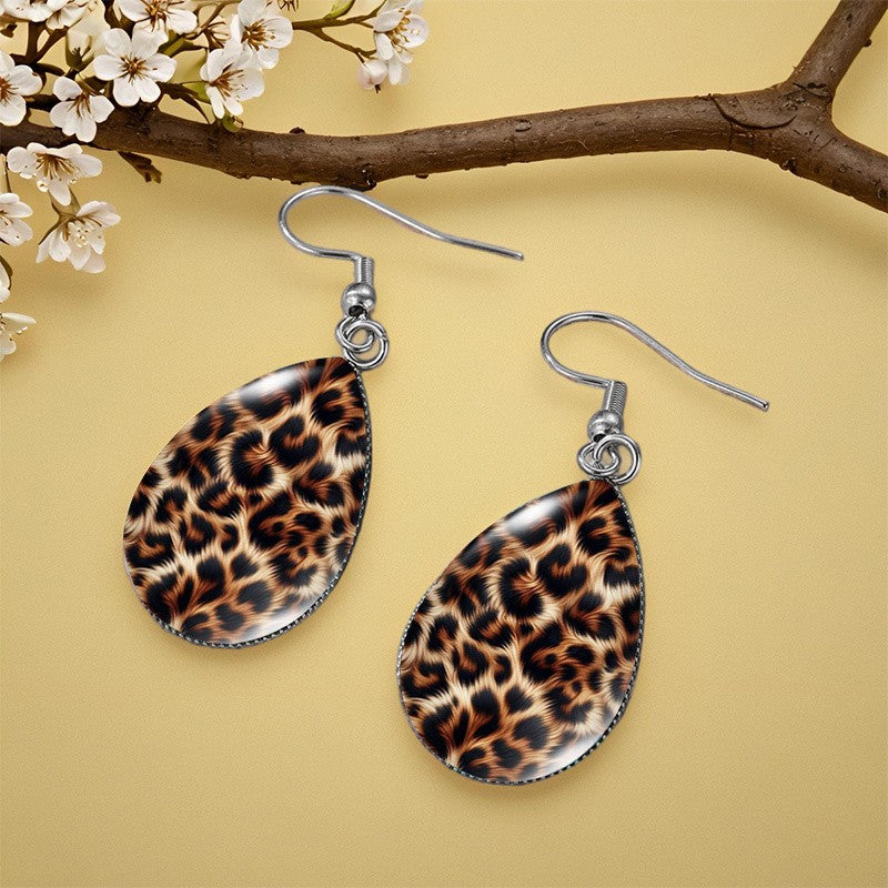 Bold Leopard Print Teardrop Earrings