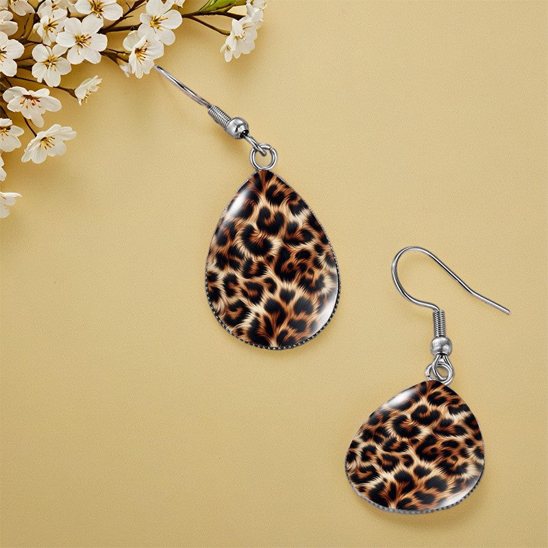 Bold Leopard Print Teardrop Earrings