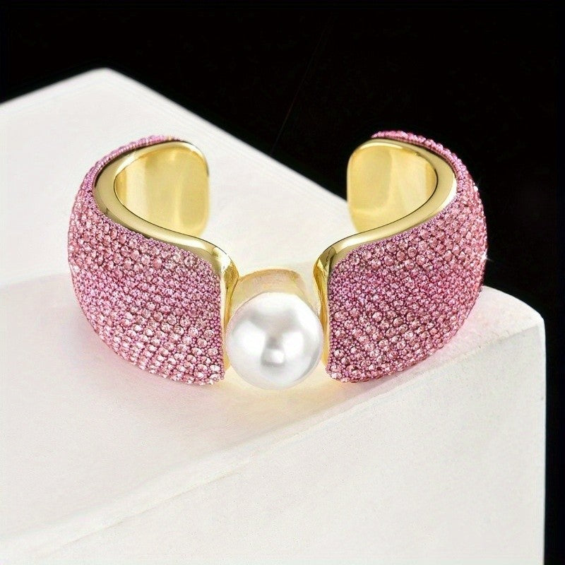 Classy Pink Pave Square Bracelet