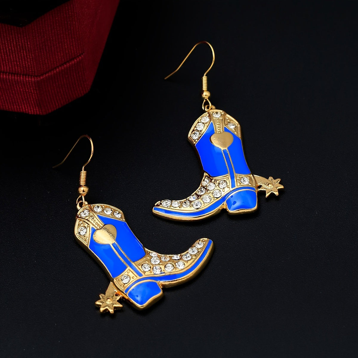 Classy Rhinestone Cowboy Boot Earrings